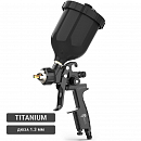 краскораспылитель HVLP TITANIUM d1.3мм черный верхний бачок 600мл SKULL