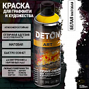 краска для граффити и дизайна БЕЛАЯ матовая универсальная DETON ART (аэрозоль, 520мл)