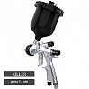 краскораспылитель RRP KILLER d1.4мм серебристый с манометром верхний бачок 600мл SKULL (в кейсе)